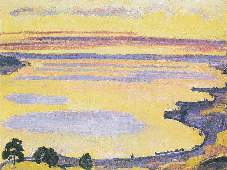 Ferdinand Hodler Sonnenuntergang am Genfersee von Caux aus china oil painting image